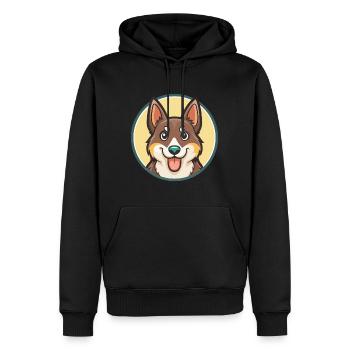 Lapponischer Hirte Hund Rasse Karikatur Kawaii Clipart - Männer Premium Bio Hoodie - Schwarz - Vorne - Nico (187cm)