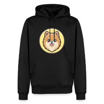 Pommersche Deutsche Spitz Hunderasse Karikatur Kawaii - Männer Premium Bio Hoodie - Schwarz - Vorne - Nico (187cm)