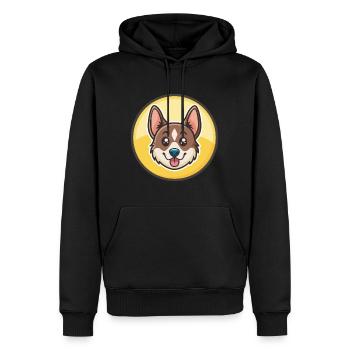 Nouvelle-Zélande Race Chien Drôle Dessin Animé Kawaii Clipart - Sweat à capuche Premium bio Homme - noir - Devant - Nico (187cm)