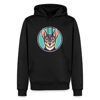 Abyssin Sand Terrier Chien Race Dessin animé Kawaii - Sweat à capuche Premium bio Homme - noir - Devant - Nico (187cm)