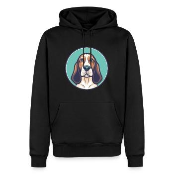Basset Artesien Normand Hunderasse Karikatur Kawaii - Männer Premium Bio Hoodie - Schwarz - Vorne - Nico (187cm)