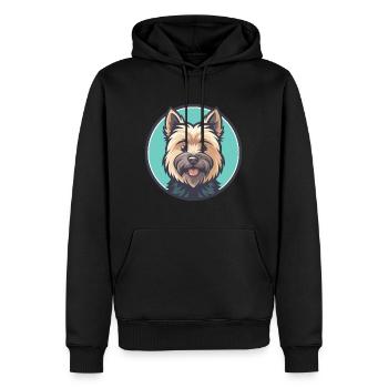 Cairn Terrier Hund Rasse Cartoon Kawaii Clipart Haustier - Männer Premium Bio Hoodie - Schwarz - Vorne - Nico (187cm)