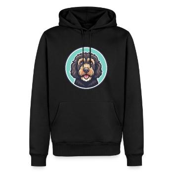 Chien d’eau cantabrique race dessin animé Kawaii Clipart - Sweat à capuche Premium bio Homme - noir - Devant - Nico (187cm)