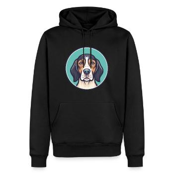 Bruno Jura Chien Chien Race Dessin animé Kawaii Clipart - Sweat à capuche Premium bio Homme - noir - Devant - Nico (187cm)