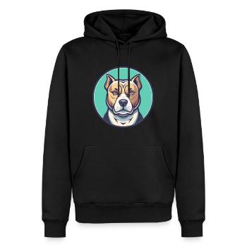 Bully Kutta Race de chien Drôle Dessin animé Kawaii Clipart - Sweat à capuche Premium bio Homme - noir - Devant - Nico (187cm)