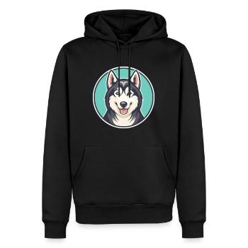 Chien chien chien Labrador Labrador Race Dessin animé Kawaii - Sweat à capuche Premium bio Homme - noir - Devant - Nico (187cm)