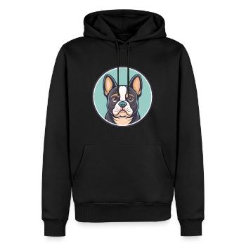 Chien Français Tricolore Race de chien Dessin animé Kawaii - Sweat à capuche Premium bio Homme - noir - Devant - Nico (187cm)