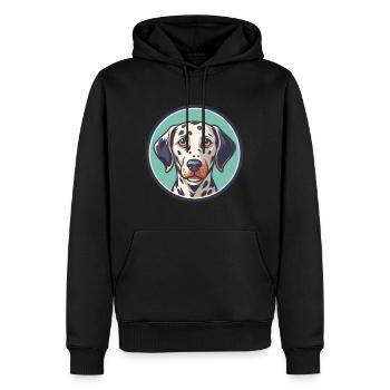 Dalmatiner Hund Rasse Cartoon Kawaii Clipart Tier - Männer Premium Bio Hoodie - Schwarz - Vorne - Nico (187cm)