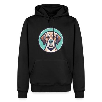 Danois Broholmer Chien Race Dessin animé Kawaii Clipart - Sweat à capuche Premium bio Homme - noir - Devant - Nico (187cm)