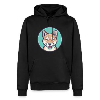 Dingo Hund Rasse Cartoon Kawaii Clipart Tier Haustier - Männer Premium Bio Hoodie - Schwarz - Vorne - Nico (187cm)