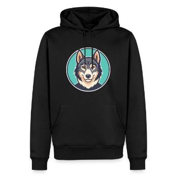 Tchécoslovaque chien-loup chien race dessin animé Kawaii animal de compagnie - Sweat à capuche Premium bio Homme - noir - Devant - Nico (187cm)