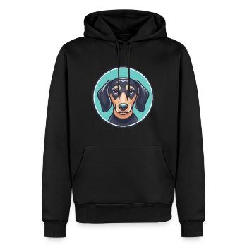 Dackel Hund Rasse Cartoon Kawaii Clipart Tier - Männer Premium Bio Hoodie - Schwarz - Vorne - Nico (187cm)