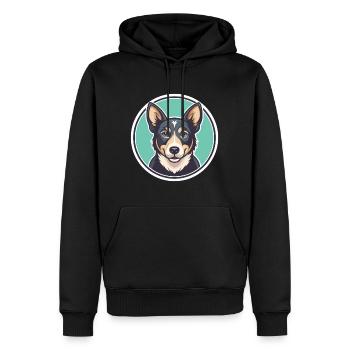 Danois Suédois Chien Race Chien Dessin Animé Kawaii - Sweat à capuche Premium bio Homme - noir - Devant - Nico (187cm)