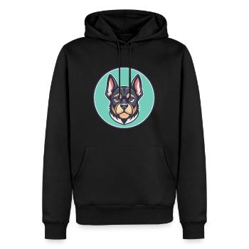Gascon Saintongeois Chien Race Drôle Dessin Animé Kawaii - Sweat à capuche Premium bio Homme - noir - Devant - Nico (187cm)