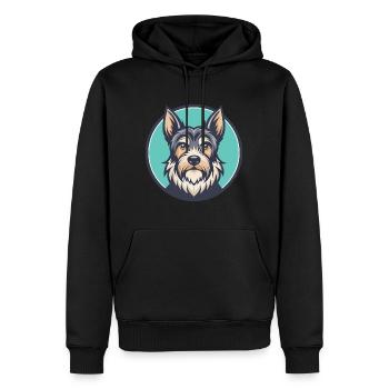 Griffon Bleu De Gascogne Dog Breed Cartoon Kawaii - Men’s Premium Organic Hoodie - black - Front - Nico (187cm)