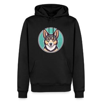 Lundehund Chien Race Dessin animé Kawaii Clipart Animal - Sweat à capuche Premium bio Homme - noir - Devant - Nico (187cm)
