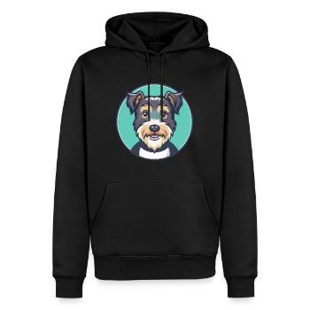Lucas Terrier Chien Race Dessin animé Kawaii Clipart Animal de compagnie - Sweat à capuche Premium bio Homme - noir - Devant - Nico (187cm)