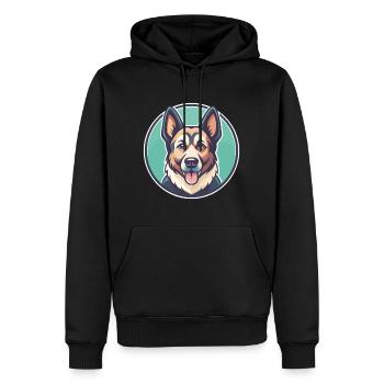 Magyar Agar Chien Race Drôle Dessin animé Kawaii Clipart - Sweat à capuche Premium bio Homme - noir - Devant - Nico (187cm)