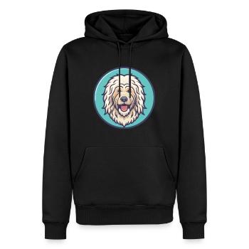 Komondor Chien Race Coloré Dessin Animé Kawaii Clipart - Sweat à capuche Premium bio Homme - noir - Devant - Nico (187cm)