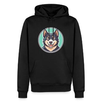 Montenegrinischer Berghund Hunderasse Lustige Karikatur - Männer Premium Bio Hoodie - Schwarz - Vorne - Nico (187cm)