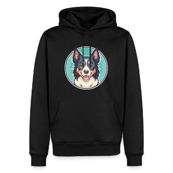 Nordamerikanischer Schäferhund Rasse Karikatur Kawaii - Männer Premium Bio Hoodie - Schwarz - Vorne - Nico (187cm)