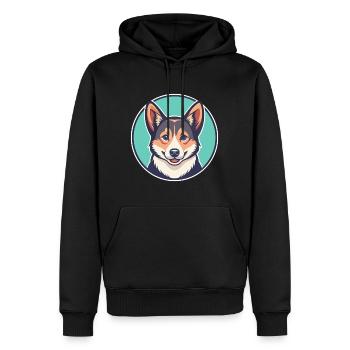 Norwegischer Lundehund Hunderasse Lustige Karikatur Kawaii - Männer Premium Bio Hoodie - Schwarz - Vorne - Nico (187cm)
