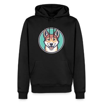 Neuguinea Singende Hunderasse Karikatur Kawaii - Männer Premium Bio Hoodie - Schwarz - Vorne - Nico (187cm)