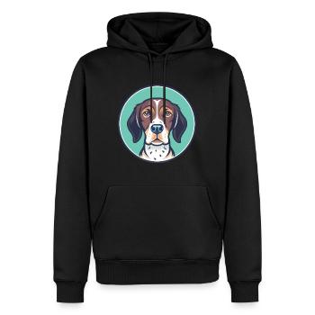 Vieux chien d’arrêt danois race dessin animé Kawaii - Sweat à capuche Premium bio Homme - noir - Devant - Nico (187cm)