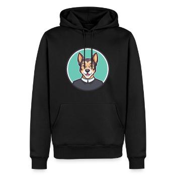 Pastor Garafiano Hunderasse Cartoon Kawaii Clipart - Männer Premium Bio Hoodie - Schwarz - Vorne - Nico (187cm)