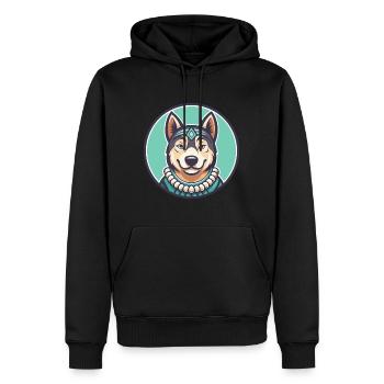 Polynesische Hunderasse Cartoon Kawaii Clipart Tier - Männer Premium Bio Hoodie - Schwarz - Vorne - Nico (187cm)