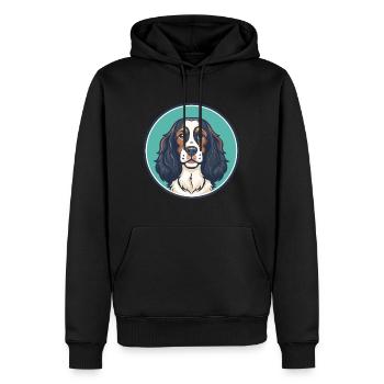 Pont Audemer Epagneul Chien Race Dessin Animé Kawaii Pet - Sweat à capuche Premium bio Homme - noir - Devant - Nico (187cm)