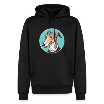 Rampur Greyhound Chien Race Dessin animé Kawaii Clipart - Sweat à capuche Premium bio Homme - noir - Devant - Nico (187cm)