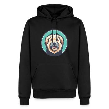 chien de berger des Pyrénées race de chien dessin animé Kawaii Clipart - Sweat à capuche Premium bio Homme - noir - Devant - Nico (187cm)