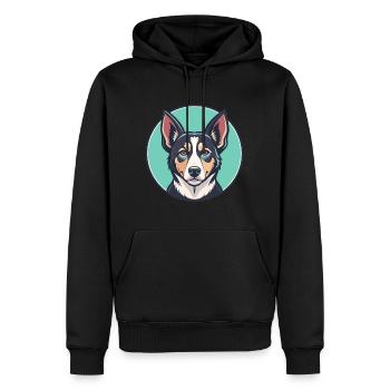 Russischer Harlekin Hund Hunderasse Karikatur Kawaii - Männer Premium Bio Hoodie - Schwarz - Vorne - Nico (187cm)