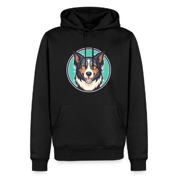 Sardischer Schäferhund Hunderasse Karikatur Kawaii - Männer Premium Bio Hoodie - Schwarz - Vorne - Nico (187cm)