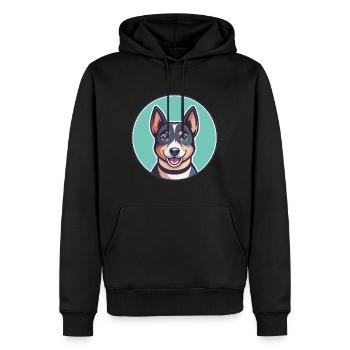 Sapsali Dog Breed Cartoon Character Kawaii Clipart - Men’s Premium Organic Hoodie - black - Front - Nico (187cm)
