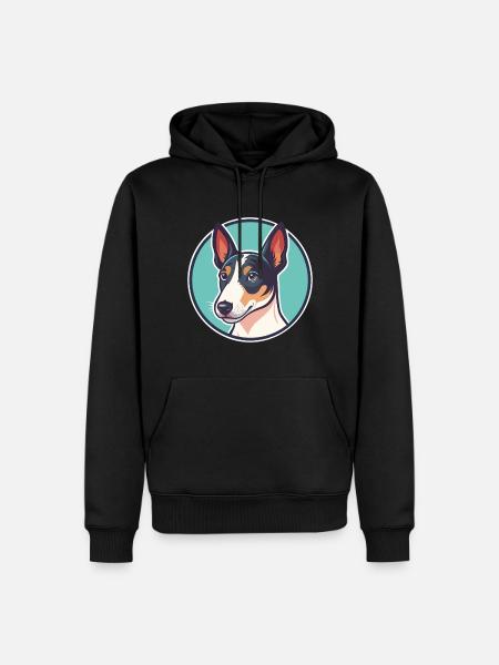 Glatter Foxterrier Hunderasse Karikatur Kawaii - Männer Premium Bio Hoodie - Schwarz