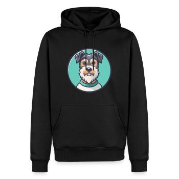 Race de chien Sporting Lucas Terrier Dessin animé Kawaii - Sweat à capuche Premium bio Homme - noir - Devant - Nico (187cm)