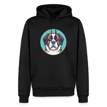 St Bernard Chien Race Dessin Animé Kawaii Clipart Animal - Sweat à capuche Premium bio Homme - noir - Devant - Nico (187cm)