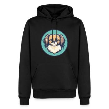 Épagneul tibétain chien race dessin animé Kawaii Clipart - Sweat à capuche Premium bio Homme - noir - Devant - Nico (187cm)