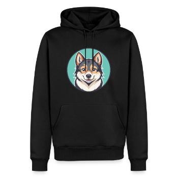 Volpino Italiano Hunderasse Cartoon Kawaii Clipart - Männer Premium Bio Hoodie - Schwarz - Vorne - Nico (187cm)