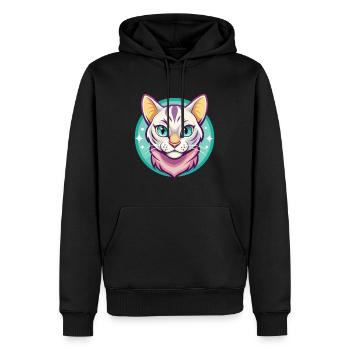 Schnee Bengalen Katze Rasse Karikatur Kawaii Tier Haustier - Männer Premium Bio Hoodie - Schwarz - Vorne - Nico (187cm)