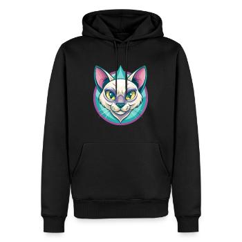 Chat thaïlandais race dessin animé Kawaii Animal Pet - Sweat à capuche Premium bio Homme - noir - Devant - Nico (187cm)