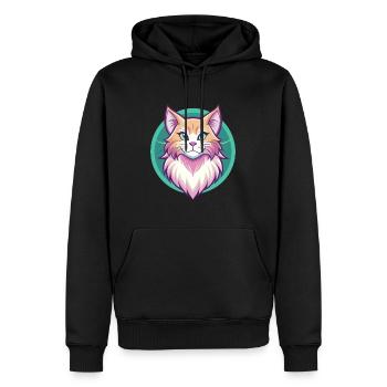 Ingwer Langhaar Katze Rasse Karikatur Kawaii Tier - Männer Premium Bio Hoodie - Schwarz - Vorne - Nico (187cm)