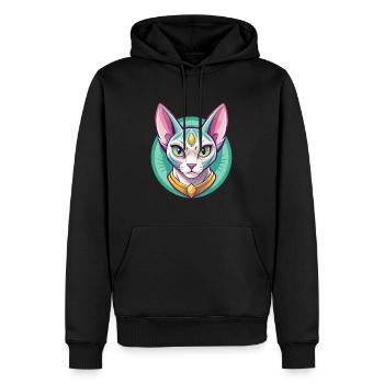 Égyptien Mau Chat Race Dessin Animé Kawaii Animal Pet - Sweat à capuche Premium bio Homme - noir - Devant - Nico (187cm)