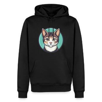 Hauskatze Rasse Karikatur Kawaii Tier Haustier - Männer Premium Bio Hoodie - Schwarz - Vorne - Nico (187cm)