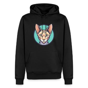 Égyptien Mau Chat Race Dessin Animé Kawaii Animal Pet - Sweat à capuche Premium bio Homme - noir - Devant - Nico (187cm)