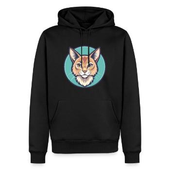Chat Somali Race Dessin animé Kawaii Animal Pet - Sweat à capuche Premium bio Homme - noir - Devant - Nico (187cm)