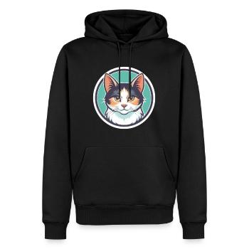 Turc Van Chat Race Dessin Animé Kawaii Animal Pet - Sweat à capuche Premium bio Homme - noir - Devant - Nico (187cm)