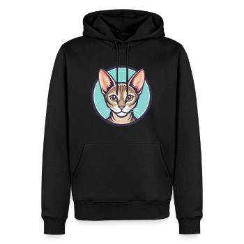 Singapura Chat Race Dessin Animé Kawaii Animal Pet - Sweat à capuche Premium bio Homme - noir - Devant - Nico (187cm)